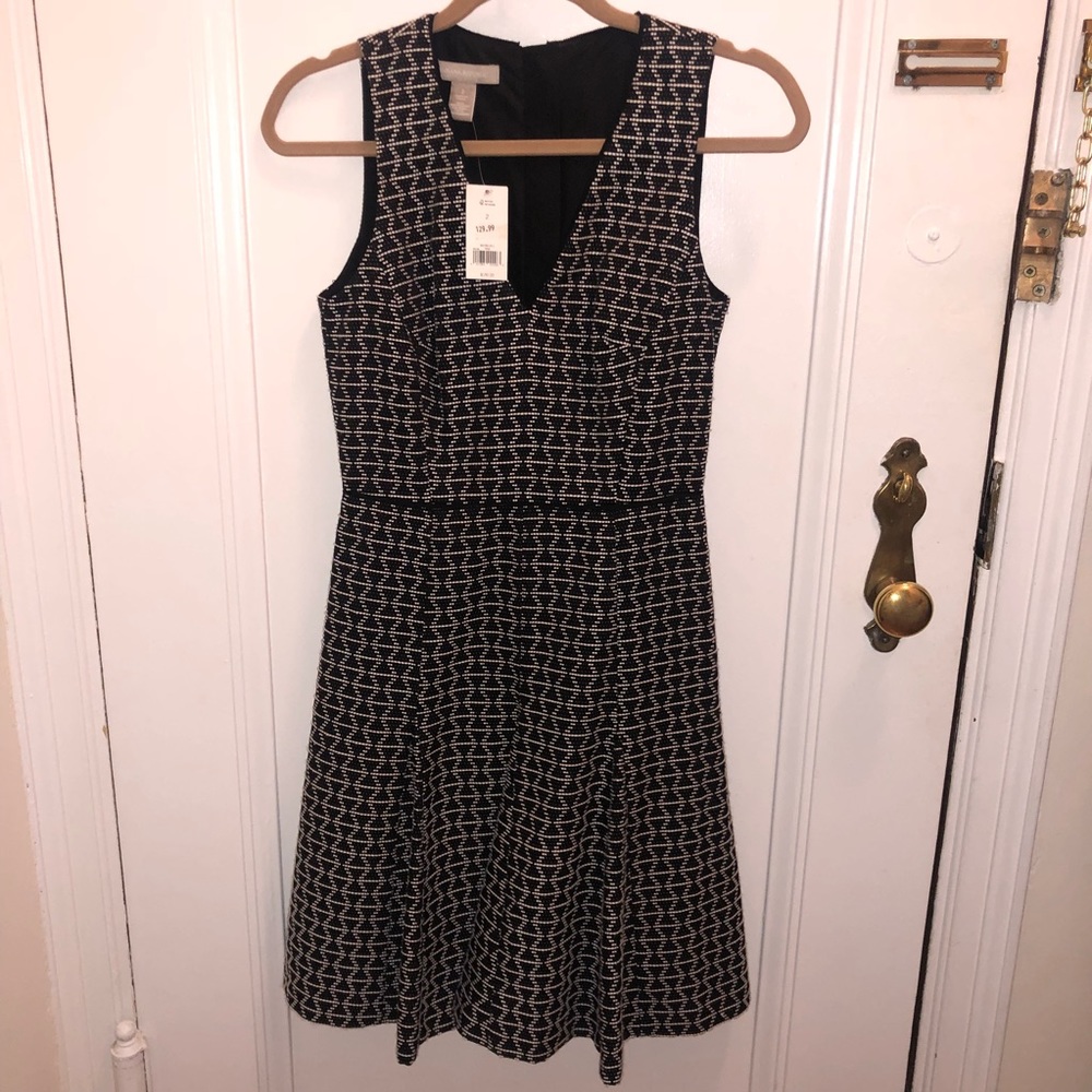 Banana Republic Black and White Patterned Dress